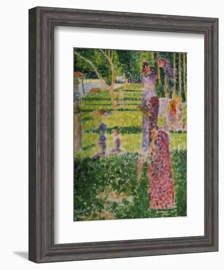 Strollling Couple, about 1884/1885-Georges Seurat-Framed Giclee Print