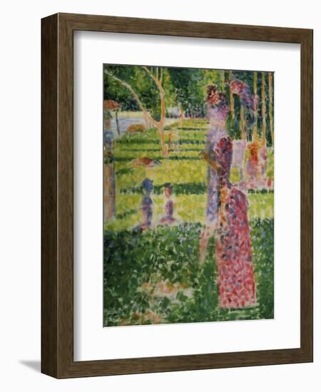 Strollling Couple, about 1884/1885-Georges Seurat-Framed Giclee Print