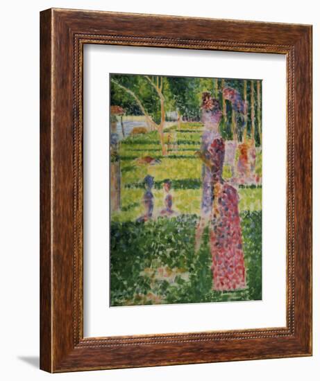 Strollling Couple, about 1884/1885-Georges Seurat-Framed Giclee Print