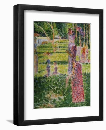 Strollling Couple, about 1884/1885-Georges Seurat-Framed Giclee Print