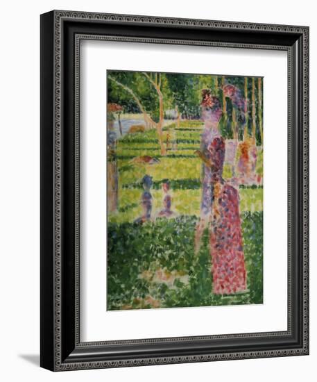 Strollling Couple, about 1884/1885-Georges Seurat-Framed Giclee Print