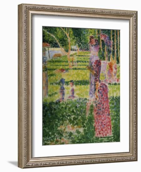 Strollling Couple, about 1884/1885-Georges Seurat-Framed Giclee Print