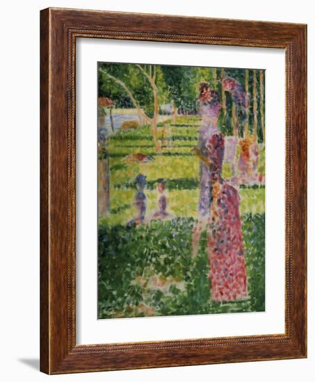 Strollling Couple, about 1884/1885-Georges Seurat-Framed Giclee Print