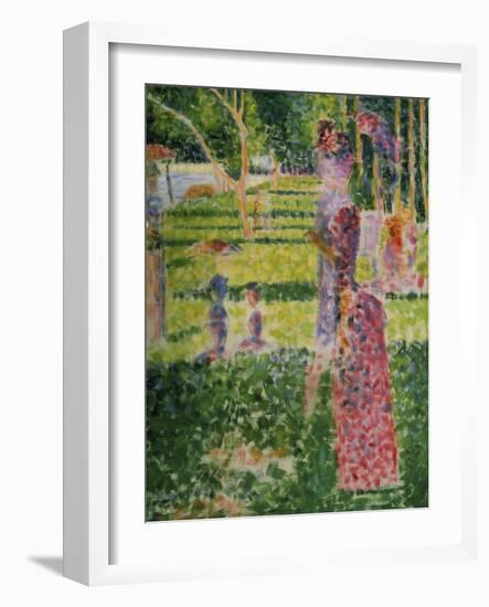 Strollling Couple, about 1884/1885-Georges Seurat-Framed Giclee Print