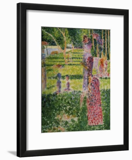 Strollling Couple, about 1884/1885-Georges Seurat-Framed Giclee Print