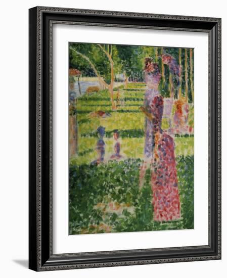 Strollling Couple, about 1884/1885-Georges Seurat-Framed Giclee Print