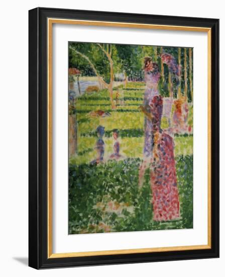 Strollling Couple, about 1884/1885-Georges Seurat-Framed Giclee Print