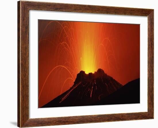 Stromboli Eruption, Aeolian Islands, North of Sicily, Italy-null-Framed Photographic Print