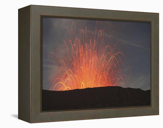 Strombolian Eruption of Mount Bromo Volcano, Tengger Caldera, Java, Indonesia-Stocktrek Images-Framed Premier Image Canvas