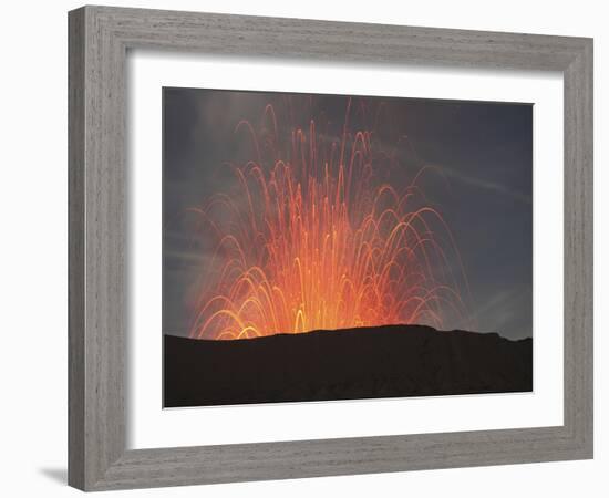 Strombolian Eruption of Mount Bromo Volcano, Tengger Caldera, Java, Indonesia-Stocktrek Images-Framed Photographic Print