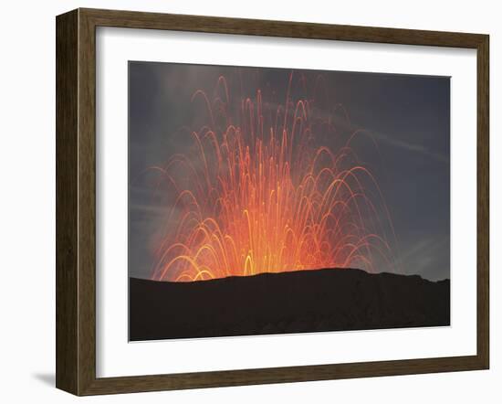 Strombolian Eruption of Mount Bromo Volcano, Tengger Caldera, Java, Indonesia-Stocktrek Images-Framed Photographic Print