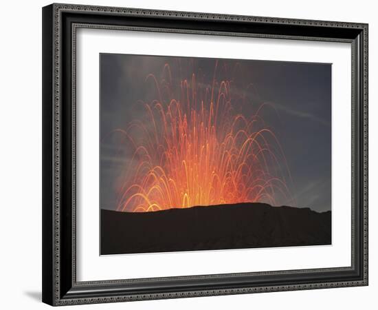 Strombolian Eruption of Mount Bromo Volcano, Tengger Caldera, Java, Indonesia-Stocktrek Images-Framed Photographic Print