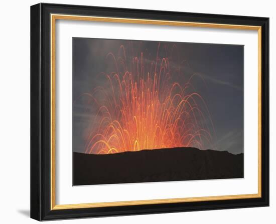Strombolian Eruption of Mount Bromo Volcano, Tengger Caldera, Java, Indonesia-Stocktrek Images-Framed Photographic Print