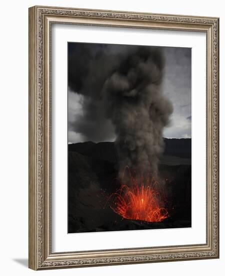 Strombolian Eruption of Mount Bromo Volcano, Tengger Caldera, Java, Indonesia-Stocktrek Images-Framed Photographic Print