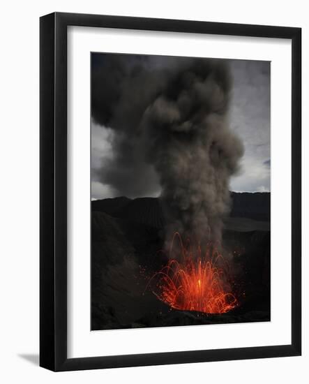 Strombolian Eruption of Mount Bromo Volcano, Tengger Caldera, Java, Indonesia-Stocktrek Images-Framed Photographic Print