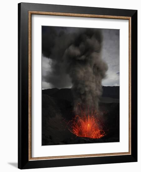 Strombolian Eruption of Mount Bromo Volcano, Tengger Caldera, Java, Indonesia-Stocktrek Images-Framed Photographic Print