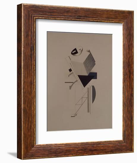 Strong Guy. Figurine for the Opera Victory over the Sun by A. Kruchenykh, 1920-1921-El Lissitzky-Framed Giclee Print