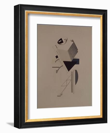 Strong Guy. Figurine for the Opera Victory over the Sun by A. Kruchenykh, 1920-1921-El Lissitzky-Framed Giclee Print