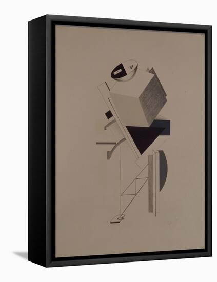 Strong Guy. Figurine for the Opera Victory over the Sun by A. Kruchenykh, 1920-1921-El Lissitzky-Framed Premier Image Canvas