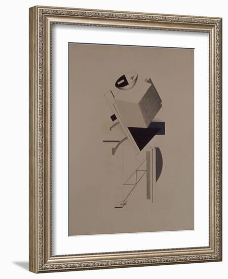 Strong Guy. Figurine for the Opera Victory over the Sun by A. Kruchenykh, 1920-1921-El Lissitzky-Framed Giclee Print