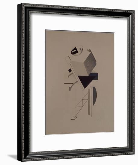 Strong Guy. Figurine for the Opera Victory over the Sun by A. Kruchenykh, 1920-1921-El Lissitzky-Framed Giclee Print