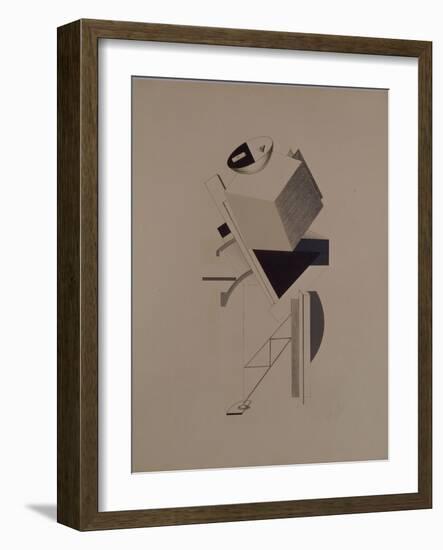 Strong Guy. Figurine for the Opera Victory over the Sun by A. Kruchenykh, 1920-1921-El Lissitzky-Framed Giclee Print