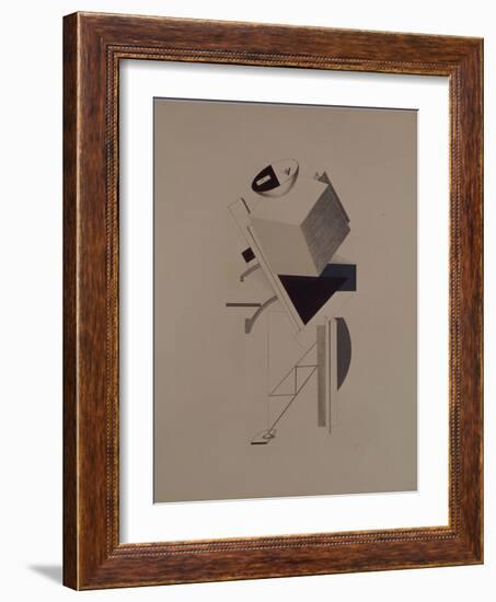 Strong Guy. Figurine for the Opera Victory over the Sun by A. Kruchenykh, 1920-1921-El Lissitzky-Framed Giclee Print