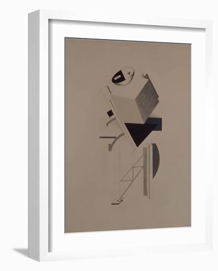 Strong Guy. Figurine for the Opera Victory over the Sun by A. Kruchenykh, 1920-1921-El Lissitzky-Framed Giclee Print