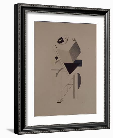 Strong Guy. Figurine for the Opera Victory over the Sun by A. Kruchenykh, 1920-1921-El Lissitzky-Framed Giclee Print