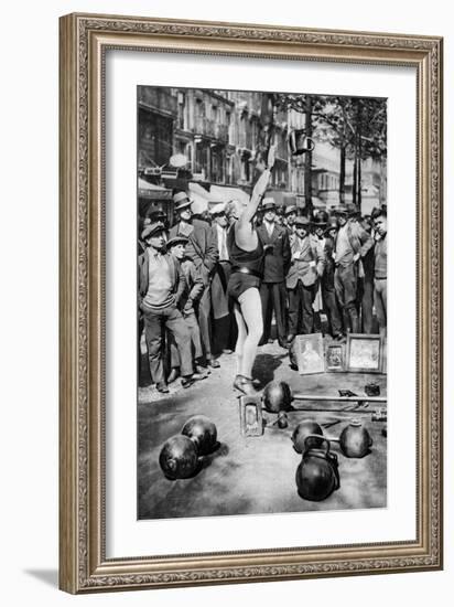 Strongman Juggling with Weights, Paris, 1931-Ernest Flammarion-Framed Giclee Print