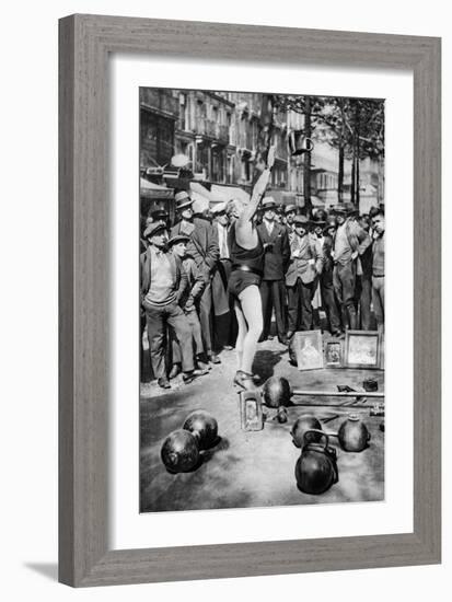 Strongman Juggling with Weights, Paris, 1931-Ernest Flammarion-Framed Giclee Print