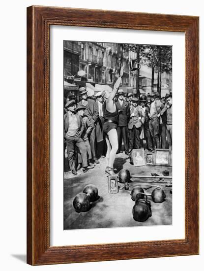 Strongman Juggling with Weights, Paris, 1931-Ernest Flammarion-Framed Giclee Print