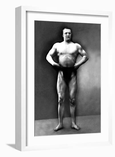 Strongman Pose-null-Framed Premium Giclee Print