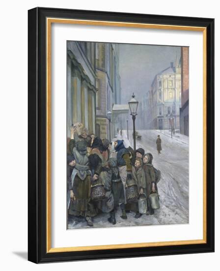 Struggle for Survival, 1889 (Oil on Canvas)-Christian Krohg-Framed Giclee Print