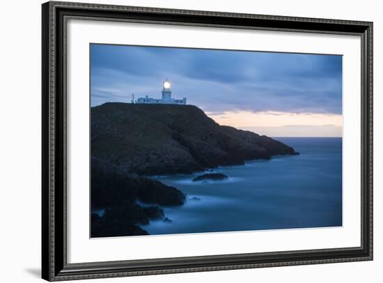 Strumble Head Lighthouse at Dusk, Pembrokeshire Coast National Park, Wales, United Kingdom, Europe-Ben Pipe-Framed Photographic Print