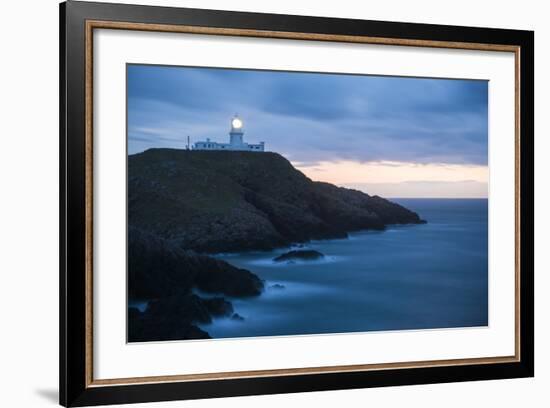 Strumble Head Lighthouse at Dusk, Pembrokeshire Coast National Park, Wales, United Kingdom, Europe-Ben Pipe-Framed Photographic Print