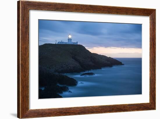 Strumble Head Lighthouse at Dusk, Pembrokeshire Coast National Park, Wales, United Kingdom, Europe-Ben Pipe-Framed Photographic Print