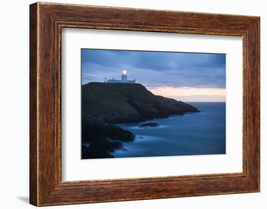 Strumble Head Lighthouse at Dusk, Pembrokeshire Coast National Park, Wales, United Kingdom, Europe-Ben Pipe-Framed Photographic Print