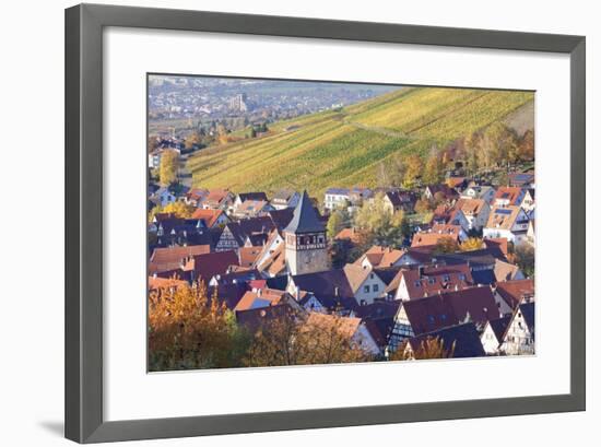 Strumpfelbach with Vineyards in Autumn, Baden Wurttemberg, Germany-Markus Lange-Framed Photographic Print