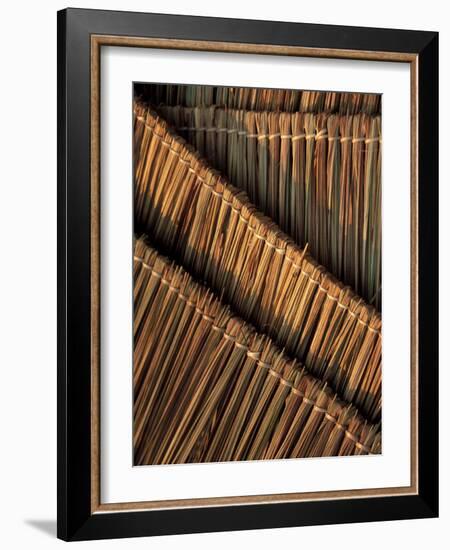 Strung Bamboo Reeds, Akha Hill Tribe Village, Thailand-Claudia Adams-Framed Photographic Print