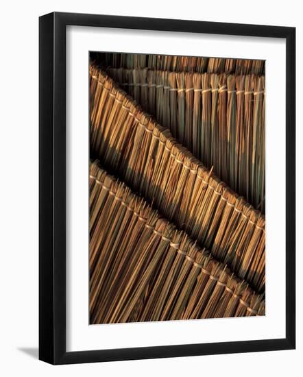 Strung Bamboo Reeds, Akha Hill Tribe Village, Thailand-Claudia Adams-Framed Photographic Print