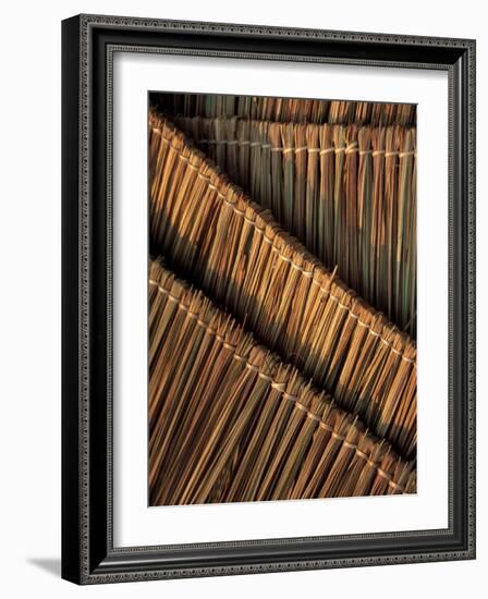 Strung Bamboo Reeds, Akha Hill Tribe Village, Thailand-Claudia Adams-Framed Photographic Print