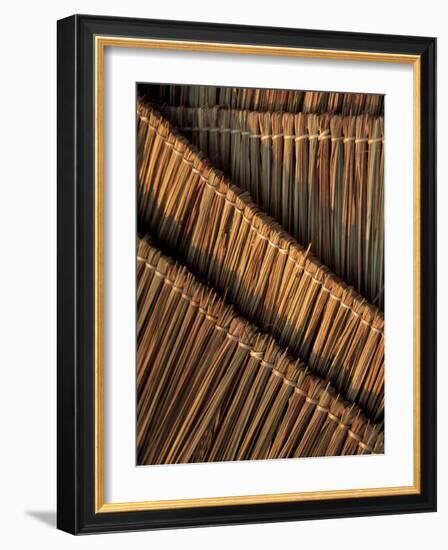 Strung Bamboo Reeds, Akha Hill Tribe Village, Thailand-Claudia Adams-Framed Photographic Print