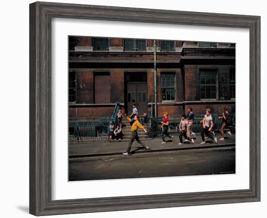 Strutting Sidewalk Dance, Scene from West Side Story-Gjon Mili-Framed Premium Photographic Print