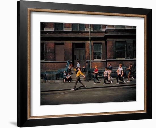 Strutting Sidewalk Dance, Scene from West Side Story-Gjon Mili-Framed Premium Photographic Print