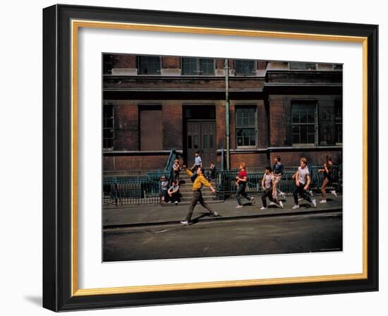 Strutting Sidewalk Dance, Scene from West Side Story-Gjon Mili-Framed Premium Photographic Print