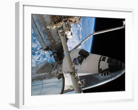 STS-118 Astronaut, Construction and Maintenance on International Space Station August 15, 2007-Stocktrek Images-Framed Photographic Print