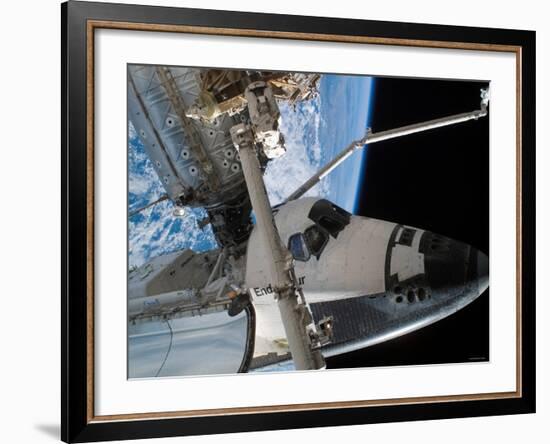 STS-118 Astronaut, Construction and Maintenance on International Space Station August 15, 2007-Stocktrek Images-Framed Photographic Print