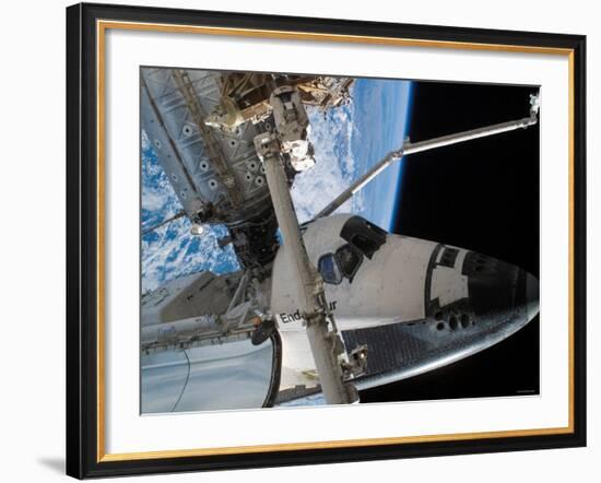 STS-118 Astronaut, Construction and Maintenance on International Space Station August 15, 2007-Stocktrek Images-Framed Photographic Print