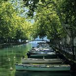 Boats Along Canal, Annecy, Lake Annecy, Rhone Alpes, France, Europe-Stuart Black-Photographic Print